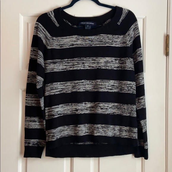 French Connection Sweaters - French Connection Black/grey striped sweater
